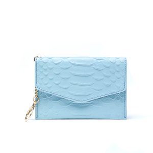 JULES KAE - Meg Credit Card Holder - Aqua Snake